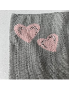SNOOD WITH HEARTS GREY...