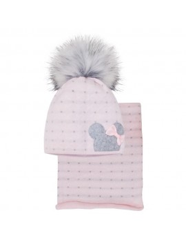 HAT AND SNOOD MINNIE PINK